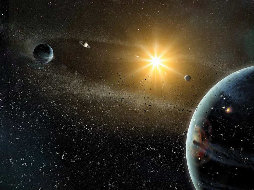 Les systèmes planétaires se forment dans le disque protoplanétaire qui tournoie autour d'une jeune étoile. © Dana Berry, Harold Levison, Dan Durda, SwRI.