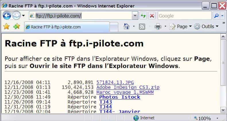 Utiliser d'un FTP depuis le navigateur web - Crédits Futura-Sciences