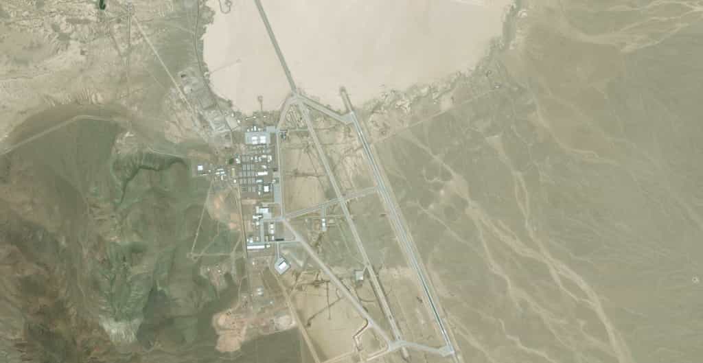 La base militaire de Groom Lake, dans le Nevada, aussi appelée zone 51 ou Dreamland. © Apple Plans