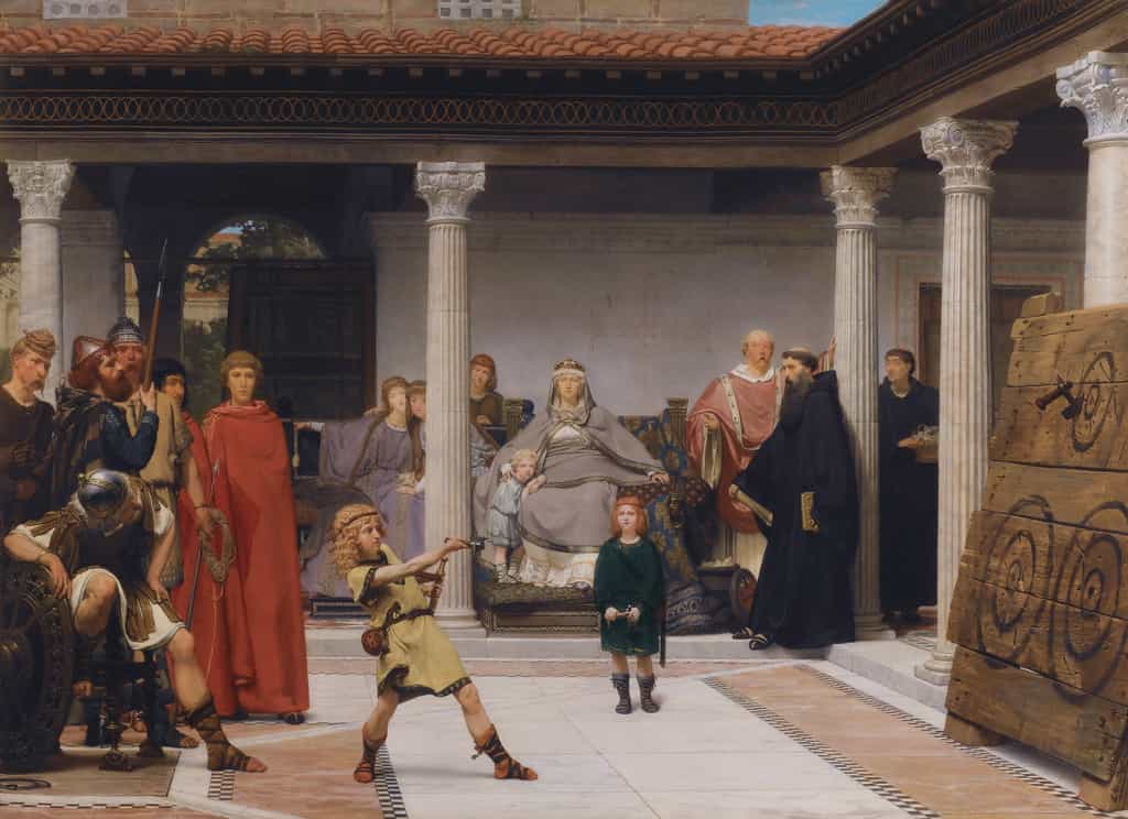 Toile de Lawrence Alma-Tadema représentant l'éducation des enfants de Clovis (1861). © Lawrence Alma-Tadema, Wikimedia Commons, Domaine Public