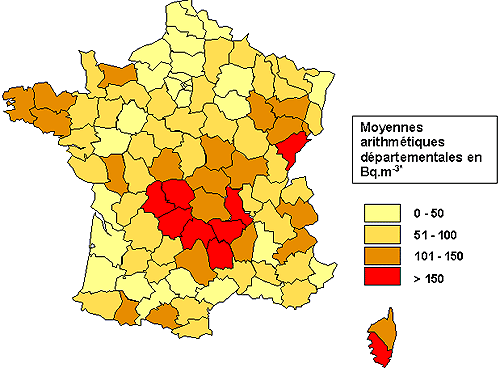 En France, certaines régions sont plus exposées au radon, dû à la présence de roches volcaniques et granitiques. © IRSN