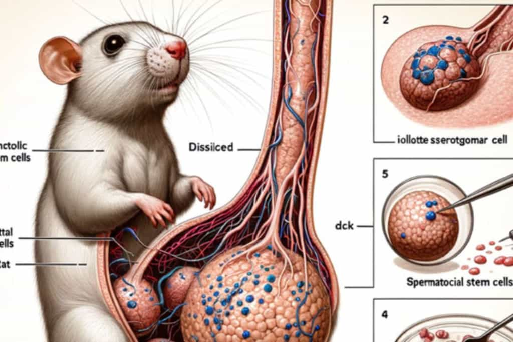 Une image absurde générée par l’intelligence artificielle d’un rat au pénis XXL trouble les scientifiques. © Frontiers in Cell and Developmental Biology