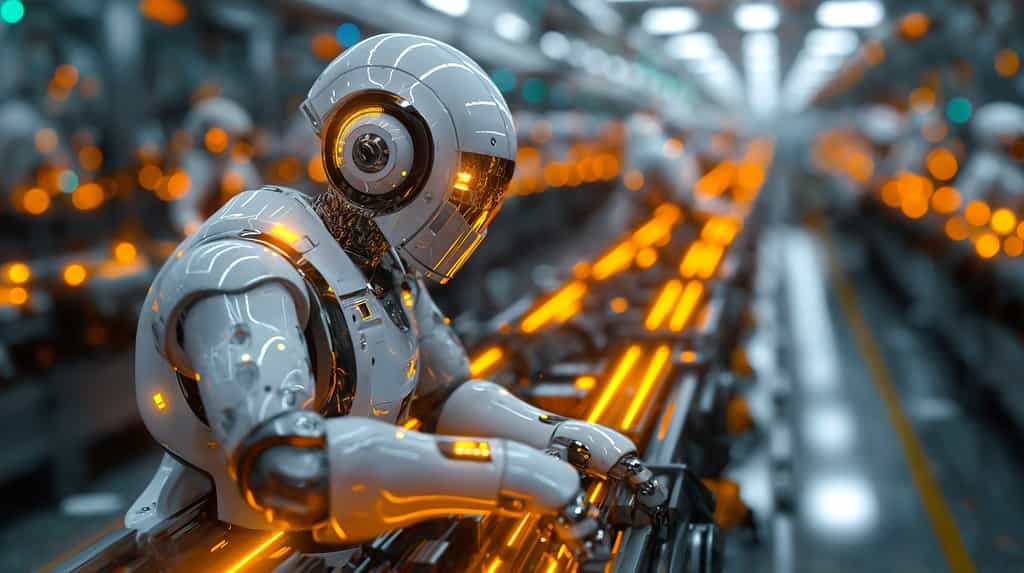 Les robots humanoïdes travailleront-ils dans les chaînes de montage à la place des opérateurs humains ? © K.A, Adobe Stock