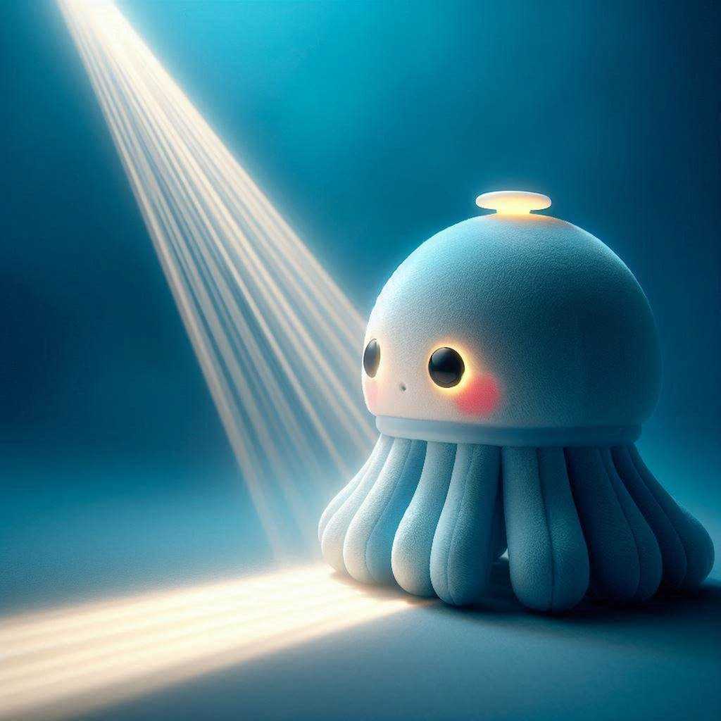 Des chercheurs ont utilisé la lumière pour déplacer en trois dimensions des robots mous en forme de méduses. © Image générée par IA Copilot