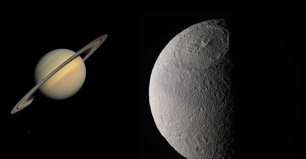 Saturne et sa lune Thétys