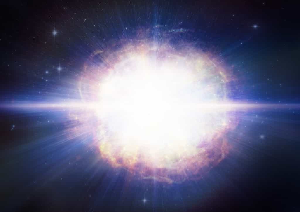 Vue d'artiste de la supernova SN2016aps. © M. Weiss, Center for Astrophysics Harvard & Smithsonian