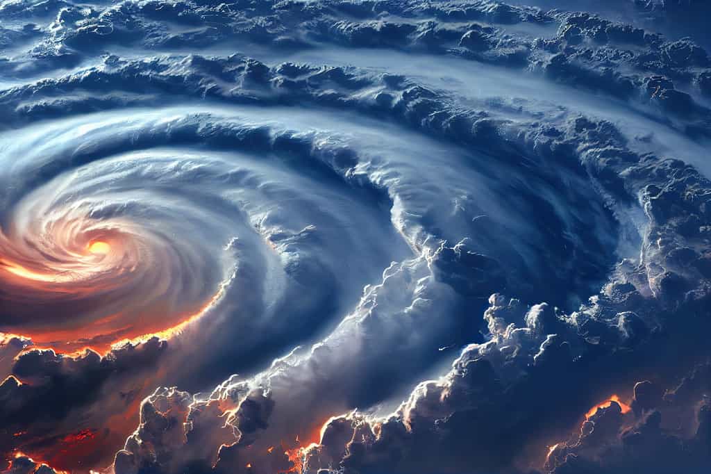 La spirale présente sous un nuage d'orage peut être l'amorce d'une tornade, mais pas forcément. © Sabphoto, Adobe Stock