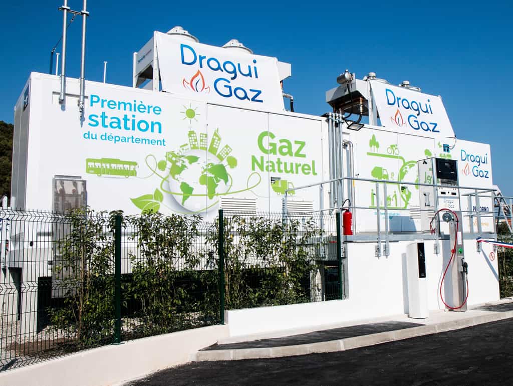 La station Dragui Gaz inaugurée le 4 juillet 2019 dans la zone d'activités de Saint-Hermentaire, à Draguignan est la première de son genre dans tout le Var. © Pizzorno Environnement
