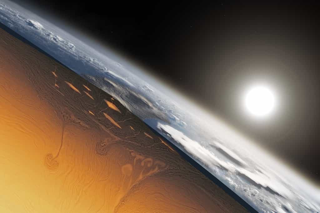 Une vue d'artiste du manteau de la Terre avec des poches de magma en fusion. © Alec Brenner, Harvard University