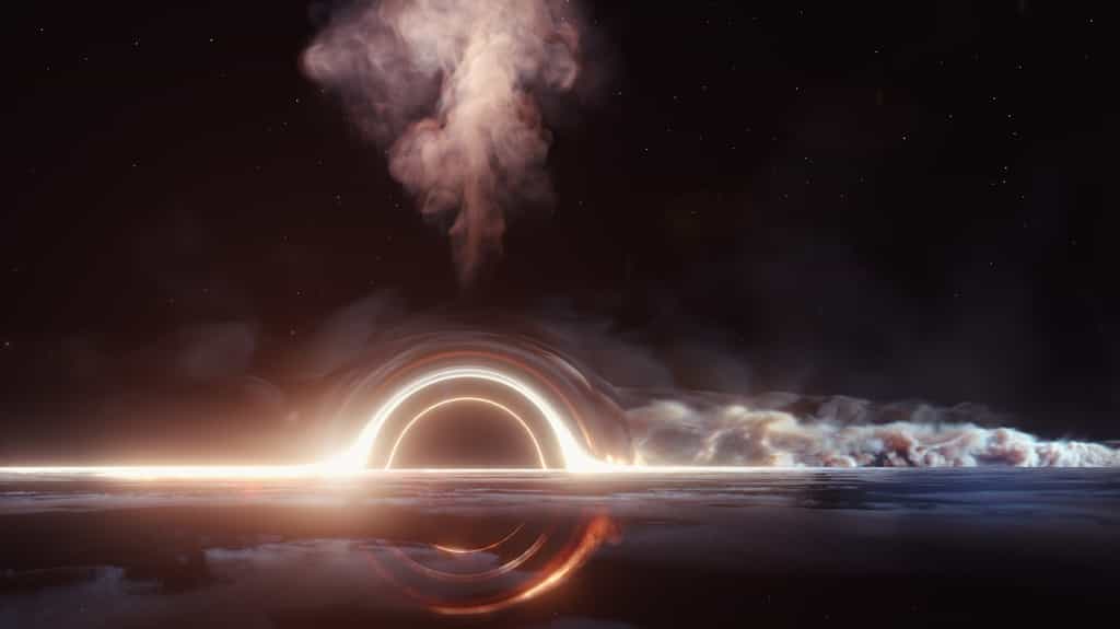 Une vue d'artiste d'un trou noir entouré de son disque d'accrétion et avalant une étoile. © Desy, Science Communication Lab