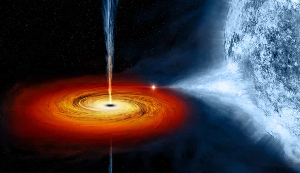 Le rayonnement X des trous noirs est remis en cause par la Z machine. Ici, une vue d'artiste du microquasar Cygnus X1. © Chandra X-Ray Observatory, Nasa 