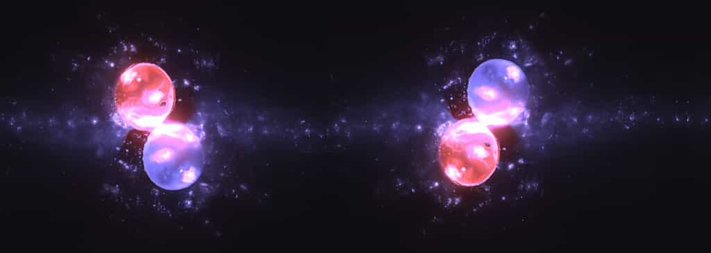 Une IA a généré une illustration de bulles en collision dans l'univers primitif. © Birgitte Svennevig, Université du Danemark du Sud