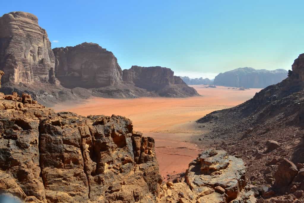 Une vue du désert de Wadi Rum en Jordanie. © hikinginjordan,&nbsp;CC&nbsp;by-sa 3.0