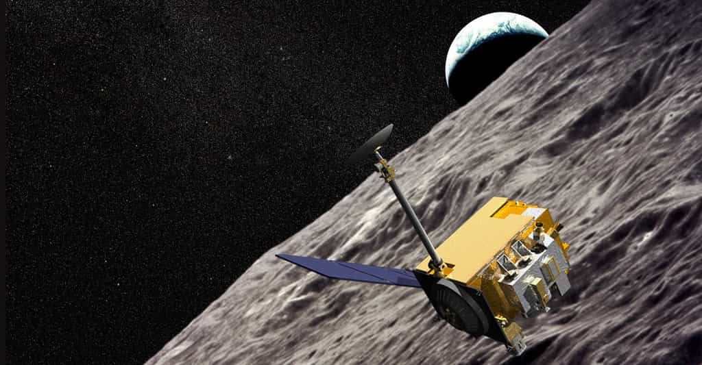 Vue d'artiste de la sonde lunaire LRO, lancée en juin 2009 et toujours en activité. © Nasa, GSFC