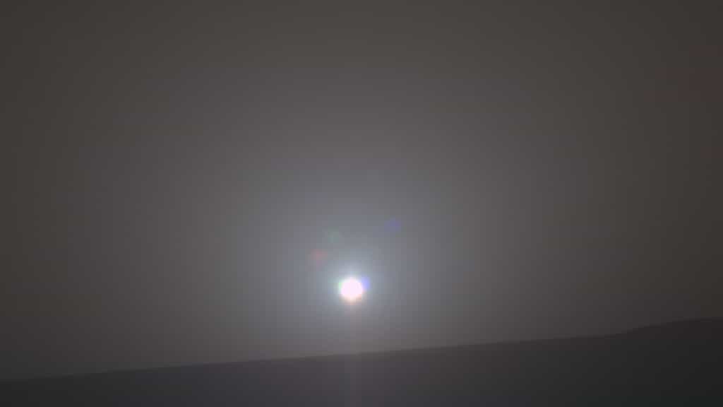 Voici l’image du 5.000ème lever de Soleil sur Mars prise par Opportunity, à partir de laquelle des chercheurs ont créé un morceau de musique. © Anglia Ruskin University