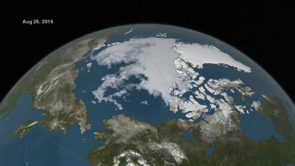 Time-lapse de six mois de fonte de la banquise arctique estivale en 2016