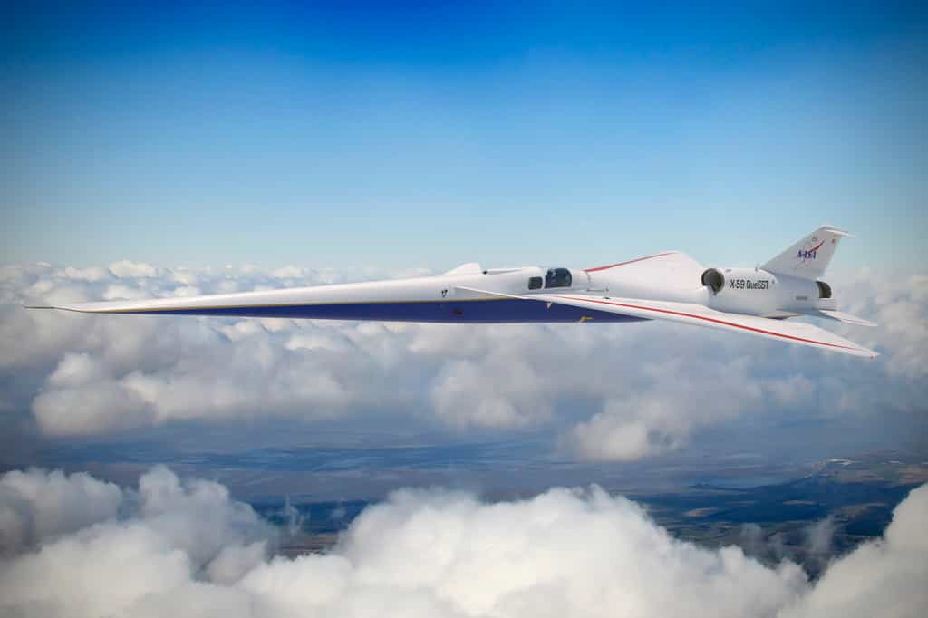 Le X-59 développé par Lockheed Martin et la Nasa est conçu pour produire un boom supersonique ultra-discret. © Lockheed Martin