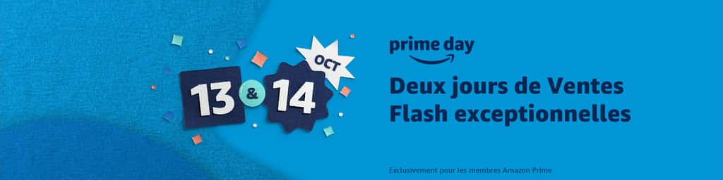 À l'occasion du Prime Day Amazon, profitez de ventes flash exceptionnelles entre le 13 et 14 octobre © Amazon