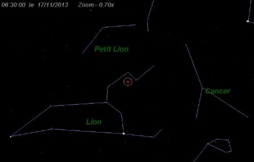 Position de la constellation du Lion le 17 à 5 h 30 TU.