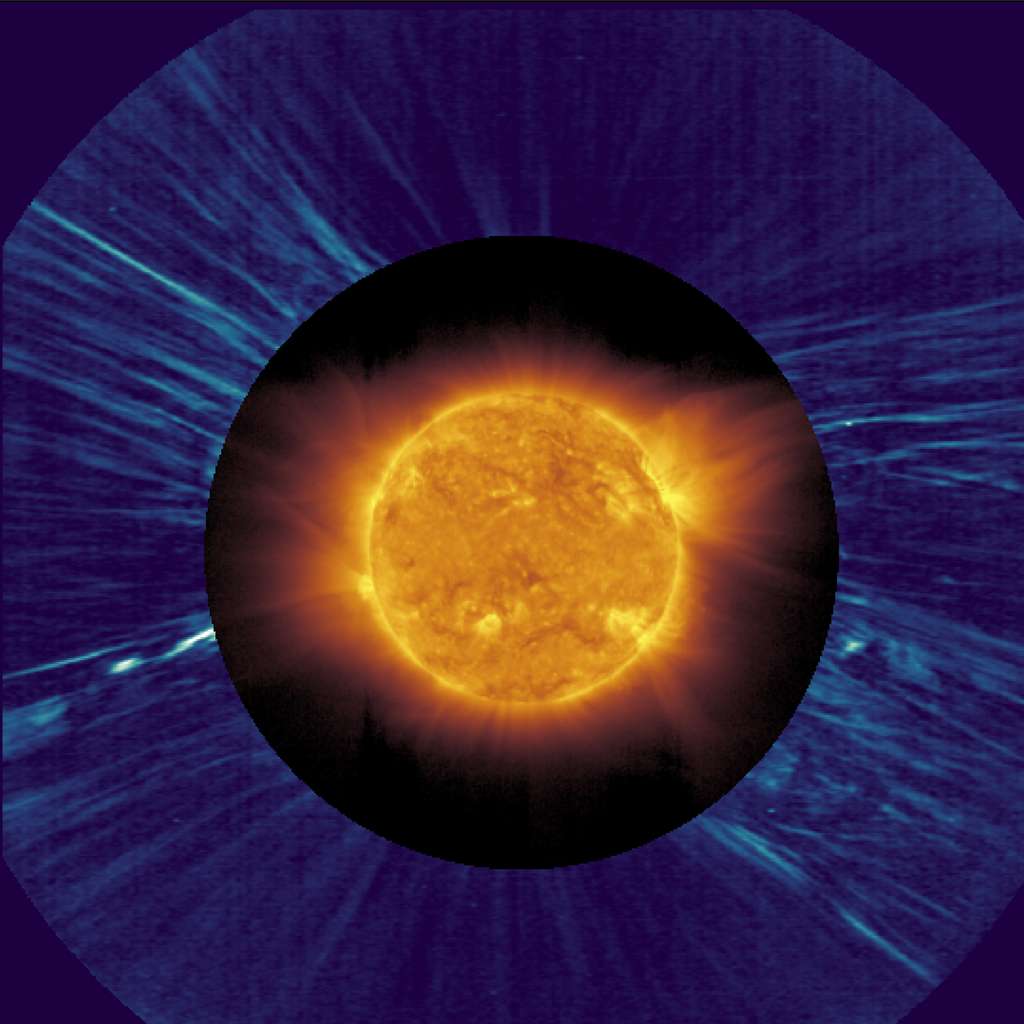 Image de la bascule capturée par le coronographe Metis de Solar Orbiter. © ESA & Nasa/Solar Orbiter/EUI & Metis Teams and D. Telloni et al. (2022)