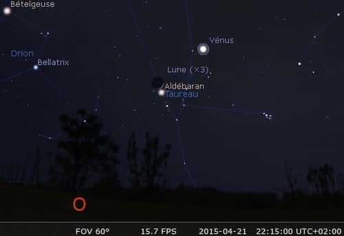 La Lune en rapprochement avec Aldébaran et Vénus