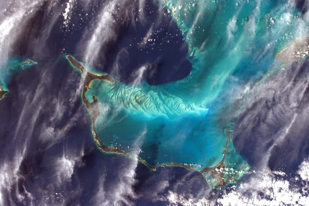 Les bleus des Bahamas, photographiés par Thomas Pesquet, en avril 2017 © Esa, Nasa, Thomas Pesquet 