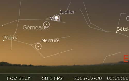 Élongation de Mercure à l'ouest du Soleil