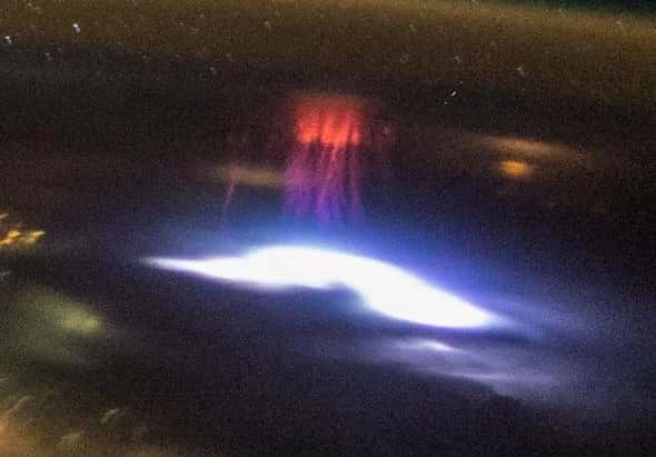 Un sprite capturé par les astronautes de l'ISS. © Nasa