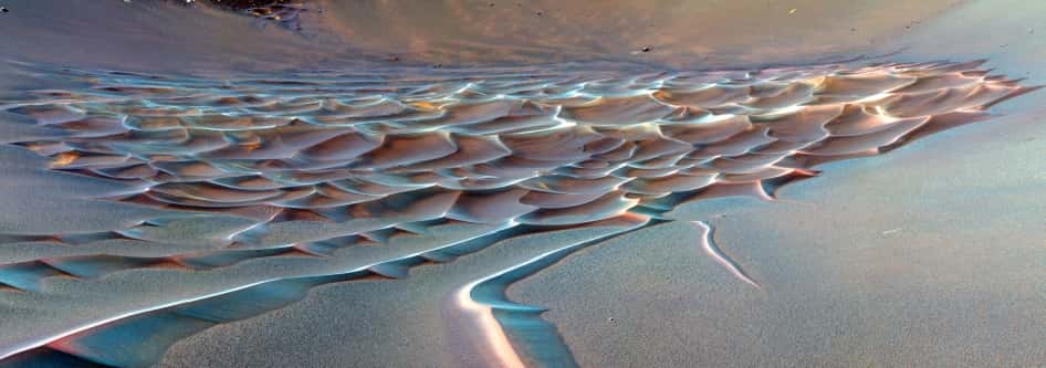 Représentation des dunes de Bagnold explorées par Curiosity. © Nasa, JPL-Caltech