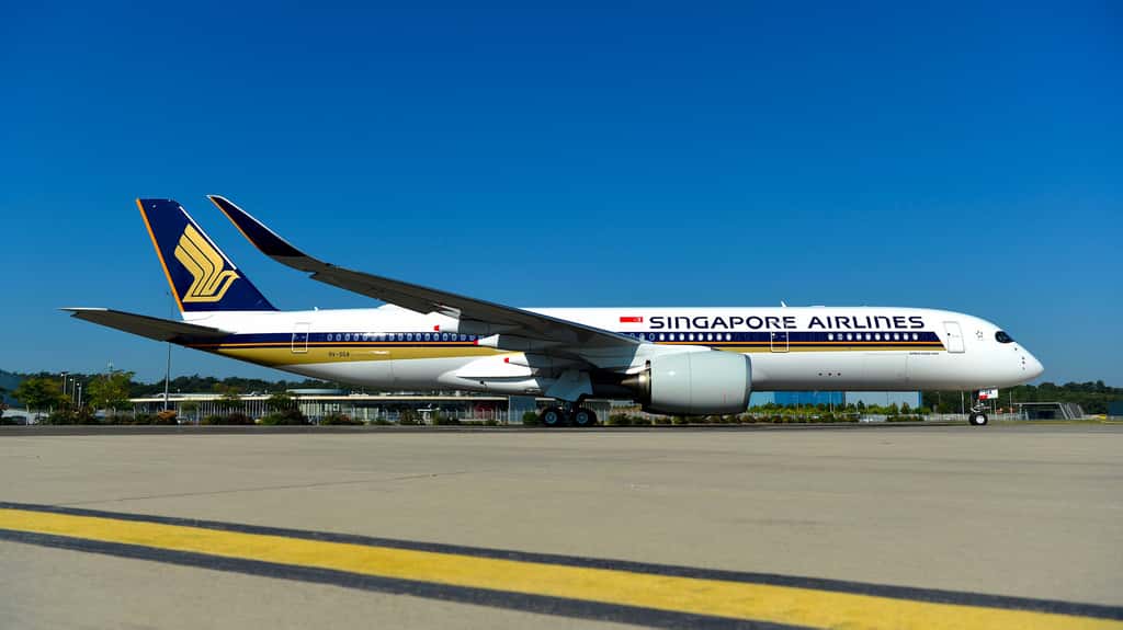 L' A350-900 ULR de Singapore Airlines qui sera utilisé pour relier Singapour à New-York en 18 heures et 45 minutes, sans escale. © Airbus, H. Goussé, Master Films