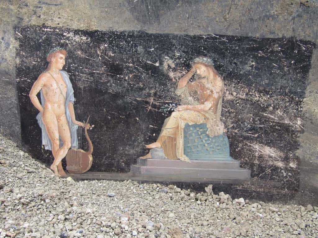 L'une des fresques représente le dieu grec Apollon faisant la cour à la princesse Cassandre. © Parc archéologique de Pompéi