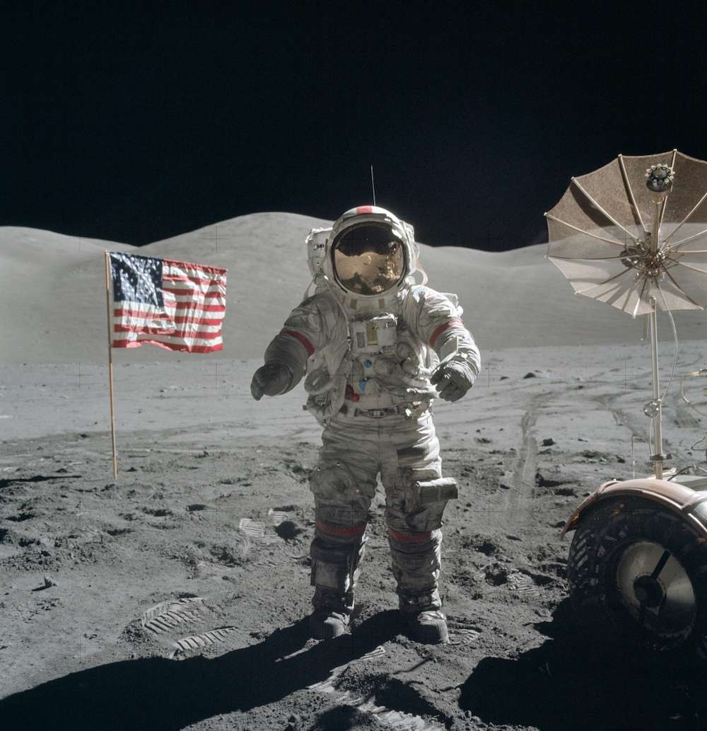 Eugene Cernan fut le dernier homme à marcher sur la Lune en décembre 1972. Trois ans plus tôt, à bord d’Apollo 10, il participait aux préparatifs de cette grande aventure. © Nasa, Harrison H. Schmitt