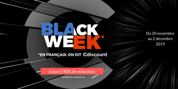 Certaines promotions de la « Black Week Cdiscount » sont en ligne depuis le 20 novembre et jusqu'au <em>Cyber Monday</em>, le lundi 2 décembre. © Cdiscount
