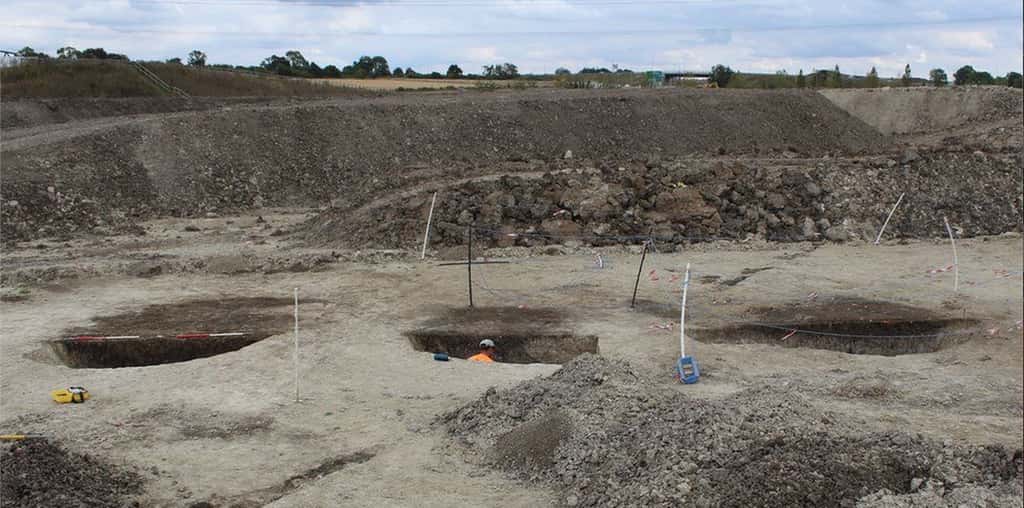 Photos des fouilles de Linmere, dans le Bedfordshire. © MOLA