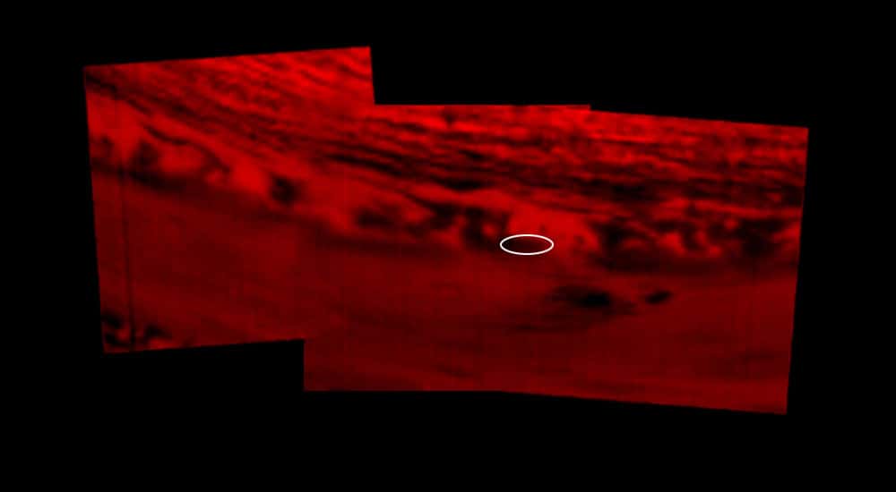 Point d'entrée de Cassini dans Saturne. © Nasa, JPL-Caltech