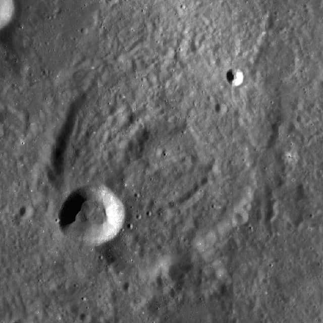 Le cratère Descartes imagé par la sonde <em>Lunar Reconnaissance Orbiter</em>. © Nasa