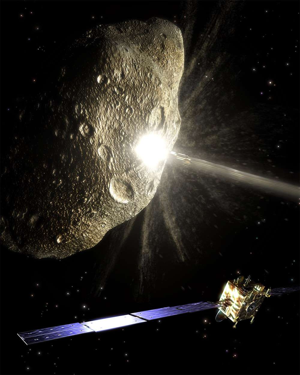 L'ancien projet d'étude baptisé Don Quichotte, pour dévier un astéroïde. © ESA