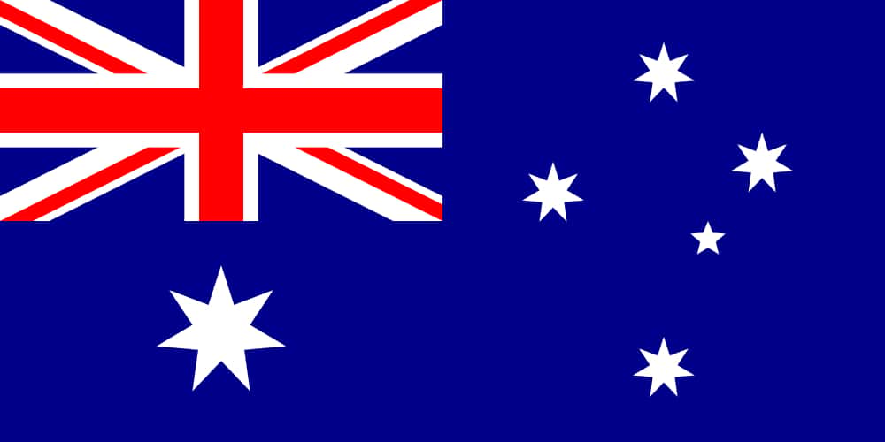Le drapeau australien. Sous le drapeau du Royaume-Uni, l’étoile à sept branches symbolise les six États australiens et les deux territoires, le Territoire de la Capitale de l'Australie et le Territoire du Nord (dans une même branche). À droite, les étoiles de la Croix du Sud sont représentées. © Ian Fieggen, DP