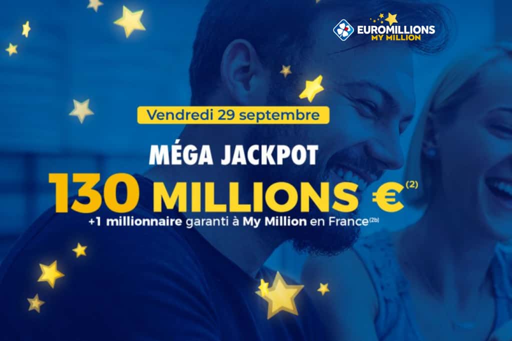 Cagnotte de l'EuroMillions à 130 millions d'euros vendredi 29 septembre 2023 © FDJ