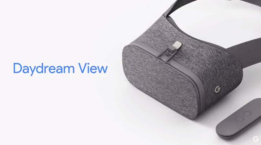 Le casque de réalité virtuelle Daydream View, en textile, se branche sur le téléphone Pixel et s'ajoute à la plateforme du même nom, déjà présentée cette année. © Google