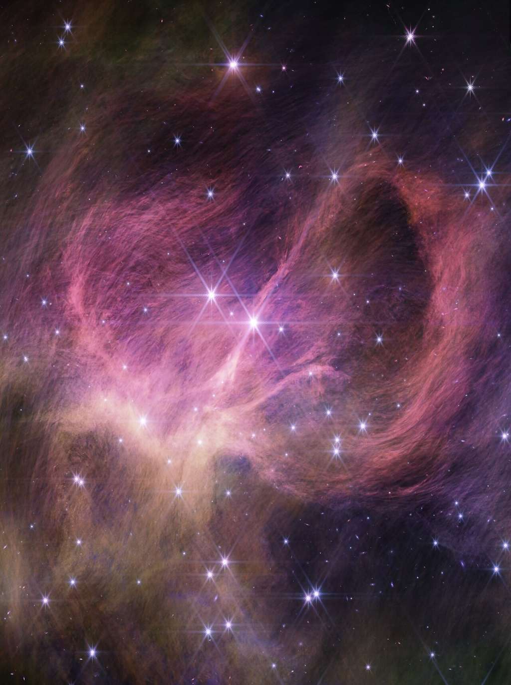 L'amas stellaire IC 348 photographié par l'instrument NIRCam du télescope spatial James-Webb. © Nasa, ESA, CSA, STScI, and K. Luhman (<em>Penn State University</em>) et C. Alves de Oliveira (<em>European Space Agency</em>)
