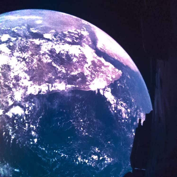 La Terre vue par une des caméras de surveillance de Juice. © ESA, Juice, JMC