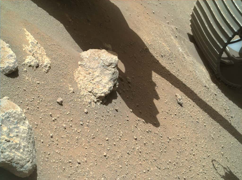 Photographie de la caméra Sherlock Watson des roches martiennes. © Nasa, JPL-Caltech