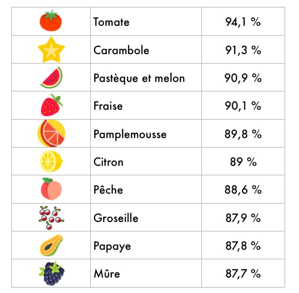 Le top 10 des fruits qui contiennent le plus d’eau. © CD, Futura