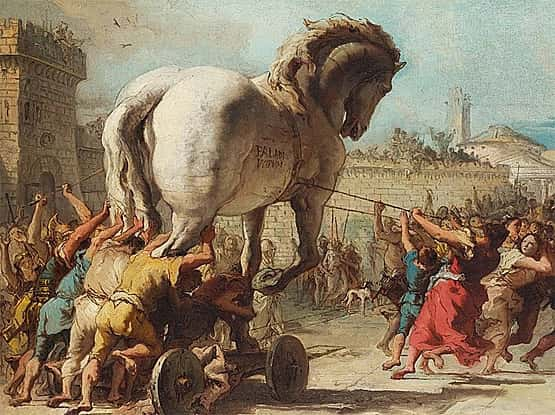 L’historicité de la guerre de Troie fait débat. Si elle peut avoir eu lieu vers 1200 avant J.-C., les preuves matérielles viennent à manquer. © Giovanni Battista Tiepolo, <em>National Gallery</em> de Londres