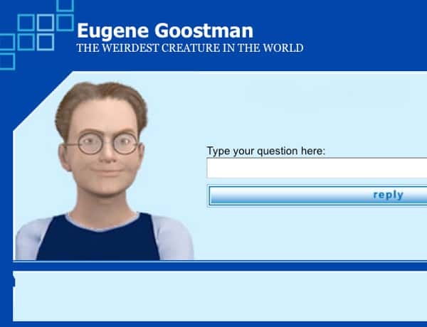 Voilà à quoi ressemble le site où l'on peut interroger en ligne une version d'Eugene Goostman, le chatbot qui aurait réussi à passer le test de Turing en trompant des être humains sur sa vraie nature. On ne sait pas encore si une version plus évoluée a été utilisée lors du test conduit à la Royal Society. © copie d'écran du site d'Eugene Goostman