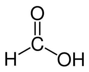 Le plus simple des acides carboxyliques est l’acide méthanoïque H-COOH. © Bryan Derksen, <em>Wikimedia Commons</em>