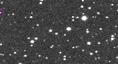 Le suivi de 2014 AA, alors qu'il n'avait pas encore été baptisé, quelques heures avant qu'il ne se désintègre dans l'atmosphère terrestre. © <em>Catalina Sky Survey, Lunar &amp; Planetary Laboratory, </em>université d’Arizona