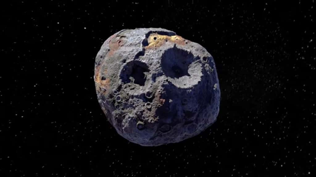 Représentation 3D de l'astéroïde métallique (16) Psyché. © Nasa