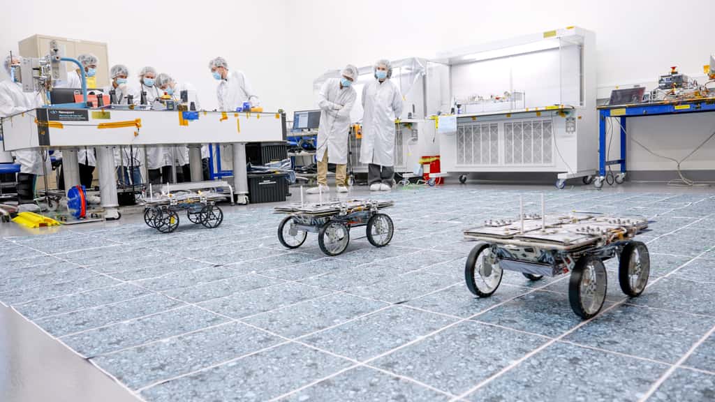 Test des trois rovers à rouler ensemble. © Nasa, JPL-Caltech